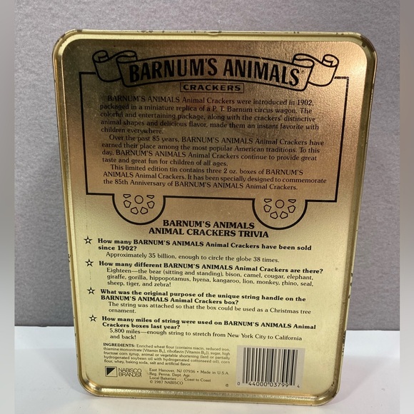 1979 & 1987 Barnum’s & Bailey Circus Animal Cracker Tins - Picture 3 of 16